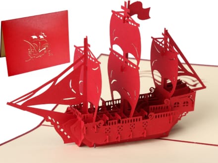 Popcards.nl tarjeta emergente velero barco de vela de tres maestros tarjeta 3d tarjeta de felicitación