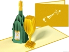 champagne goud compilatie Champagne fles wijn glas jubileum nieuwjaar pop-up kaart Popcards pop-up kaart - Champagne champagnefles met glas nieuwjaar oudjaar jubileum kerst wijn wijnfles bubbels kerstkaart goud jarig 3D wenskaart
