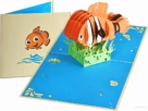 nemo 2 Vrolijke vis, clownvis, familie van Nemo pop-up wenskaart Popcards.nl pop up kaart nemo vis