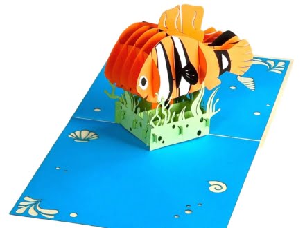 Popcards.nl pop up kaart nemo vis
