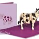Carte pop-up joyeuse vache hollandaise Image de carte pop-up de vache néerlandaise joyeuse