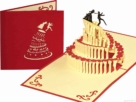 trouwtaart Grappige trouwkaart met bruidstaart pop-up wenskaart Popcards.nl pop up kaart trouwtaart trouwkaart