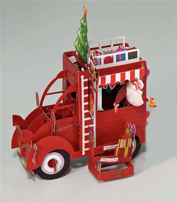 Popcards.nl Weihnachtskarte Weihnachtsmann Auto Citroën 2CV hässliche Ente Popcards.nl Weihnachtskarte Weihnachtsmann Auto Citroën 2CV hässliche Ente