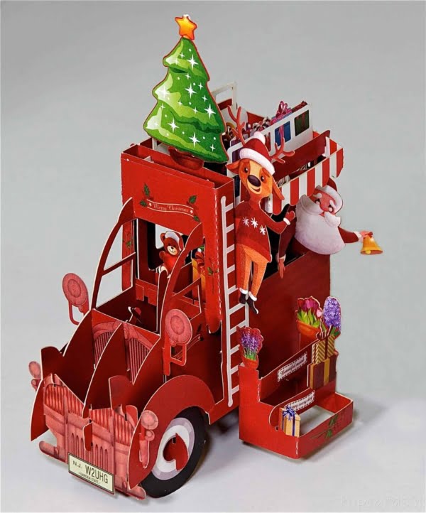 Popcards.nl Weihnachtskarte Weihnachtsmann Auto Citroën 2CV hässliche Ente Popcards.nl Weihnachtskarte Weihnachtsmann Auto Citroën 2CV hässliche Ente