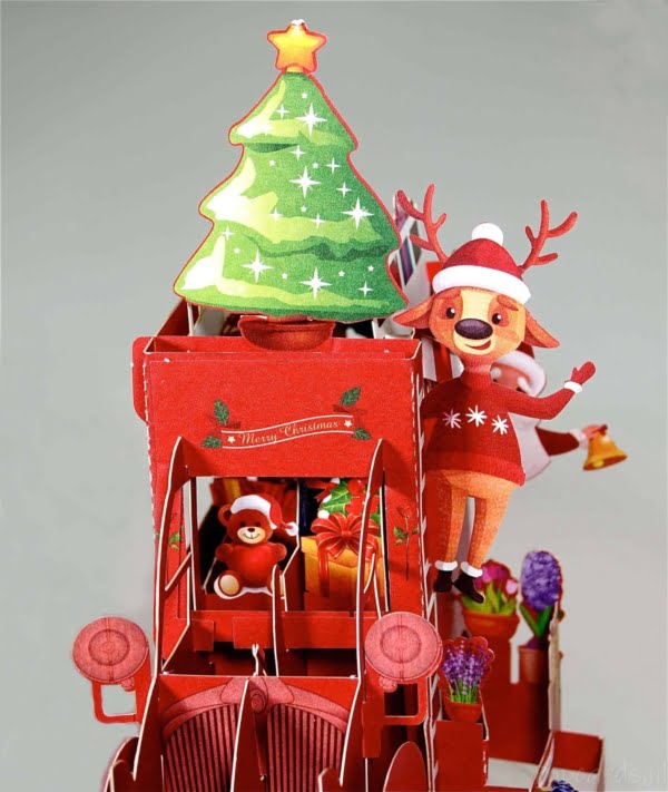 Popcards.nl Weihnachtskarte Weihnachtsmann Auto Citroën 2CV hässliche Ente Popcards.nl Weihnachtskarte Weihnachtsmann Auto Citroën 2CV hässliche Ente