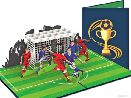 Popcards pop-up card soccer soccer player goal soccer competition ajax feyenoord psv goal greeting card