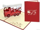 Popcards.nl Feuerwehrauto Feuerwehrauto Pop-up Grußkarte