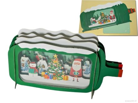 Compilation de bouteille de Noël Message dans une bouteille Carte pop-up de carte de Noël | Message dans une bouteille Popcards.nl pop up card Carte de Noël Bouteille de Noël dans une bouteille Bouteille impossible Carte 3D