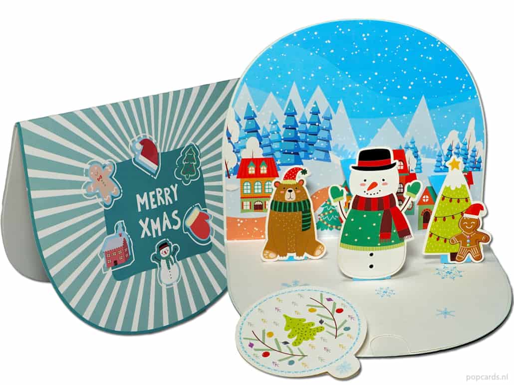 Set Van 4 Superleuke 3D Kerstkaarten! Kerst Popup Kaarten