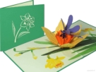 Popcards.nl tarjeta emergente Narciso con libélula flor flores narcisos libélula tarjeta de felicitación tarjeta 3D