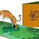 Leaping tiger in jungle | Jungle Zoo Pop Up Greeting Card Leaping tiger in jungle | Jungle Zoo pop-up greeting card Image