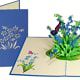 Ster Hyacint met blauwe bloemen en vlinder pop-up wenskaart Ster Hyacint met blauwe bloemen en vlinder pop-up wenskaart Image