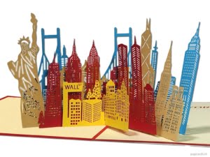 Popcards.nl pop up kaart – New York City Manhattan Big Apple Vrijheidsbeeld Stedentrip Vakantie pop-up kaart 3D wenskaart