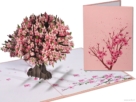 Tarjeta desplegable 3D con flor de cerezo rosa Sakura Imagen de tarjeta emergente de tarjeta 3D con flor de cerezo rosa Sakura