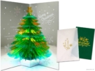 Popcards Popup Cards – Pop Up Christmas Card Glittering Shiny Glitter Christmas Tree Sparkling Merry Christmas Pop Up Card 3D Greeting Card