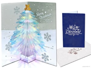 Popcards Cartoline pop-up – Cartolina di Natale pop-up Albero di Natale scintillante scintillante Biglietto di auguri di buon Natale scintillante Biglietto d'auguri 3D