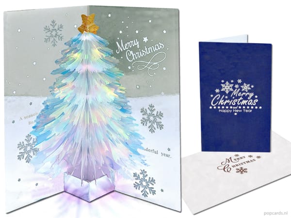 Popcards Cartoline pop-up – Cartolina di Natale pop-up Albero di Natale scintillante scintillante Biglietto di auguri di buon Natale scintillante Biglietto d'auguri 3D