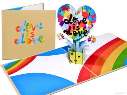love ballon compilatie Vrolijke Regenboog Pop-up Kaart Luchtballon "Love is Love" 🌈 Popcards.nl pop up kaart love is love ballon luchtballon lhbtq lhbt homo gay regenboog rainbowballoon aanzoek verloofd verloving trouwen samenwonen samenlevingscontract geregistreerd partnerschap liefde verliefd valentijn valentijnsdag wenskaart 3D-kaart