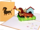 Happy Dackel - Dackel - Dackel Hund Pop-up-Karte Fröhlicher Dackel – Pop-up-Kartenbild „Dackel – Dackelhund“.
