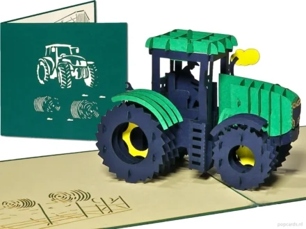 Popcards.nl carte pop-up tracteur agriculteur agriculteurs agriculteur protestation ferme agriculture élevage Case-IH Challenger CLAAS DEUTZ-FAHR Fendt John Deere Massey Ferguson New Holland carte de voeux carte 3D
