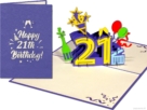 21 jaar compilatie Verjaardag 21 jaar Happy Birthday Felicitatie pop-up wenskaart Popcards.nl pop-up kaart wenskaart 21 jaar verjaardagskaart jarig verjaardag 21 jaar jubileum groot cijfers getal 21 21st birthday 21e verjaardag 3D-kaart