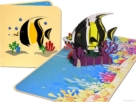 vis compilatie Schoolwimpelvis - Moors Idool - Tropische zeevis, het vriendje van Nemo - Siervis aquarium pop-up kaart Popcards.nl pop up kaart vis siervis Schoolwimpelvis wimpelvis bannerfish Heniochus diphreutes the false moorish idol Nemo wenskaart 3D-kaart