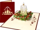 Sfeervolle Kerstkaars | Pop-up Kerstkaart met versierde kaars op kerststuk Sfeervolle Kerstkaars | Pop-up Kerstkaart met versierde kaars op kerststuk Image
