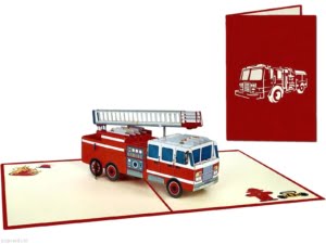 Popcards.nl Brandweerauto brandweer auto brandweerman pop-up wenskaart Popcards.nl Brandweerauto brandweer auto brandweerman pop-up wenskaart
