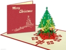 Popcards popupkaarten – Kerstboom met cadeautjes pakketjes kerstkaart 3D pop-up kaart