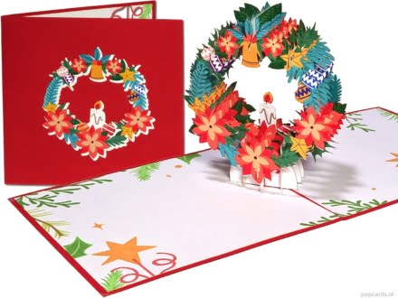 Christmas card Christmas wreath color lighter compilation Christmas card Christmas wreath with Christmas rose, Christmas bell and candle pop-up card Popcards Pop Up Cards – Christian Christmas Card Colorful Christmas Wreath With Bow And Decorations Happy Holidays Christmas Celebration 3D Greeting Card