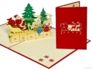 Cartes pop-up Popcards – Carte de Noël pop-up joyeuse avec le renne du traîneau du père Noël et présente des cartes de Noël pour la fête de Noël Carte de voeux 3D