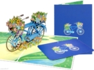 Popcards popup cards - Happy Blue Dutch Bicycle Full of Flowers Flor Bicicleta Flores 3D tarjeta de felicitación