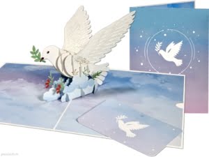 Popcards Popup Cards – Peace Dove Peace on Earth Peace Dove Peace Branch Olive Branch Happiness Love Get Well Soon 3D Greeting Card