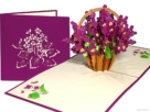 Carte fleur Cape Violet dans panier en osier Carte de fleurs Cape Violet dans un panier en osier Image