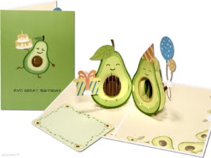 Popcards.nl biglietto pop-up avocado avo regalo avo fantastico compleanno compleanno compleanno biglietto di auguri biglietto 3D