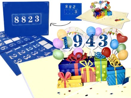 cijfers jaartal compilatie 3D Pop-up kaart jaartal met ballonnen en cadeautjes | Inclusief losse cijfers voor élk jaar, datum, leeftijd, pincode...! Popcards.nl pop up kaart jaartal jaar do it yourself cijfers aan te passen datum jaartal leeftijden pincode code wenskaart 3D-kaart