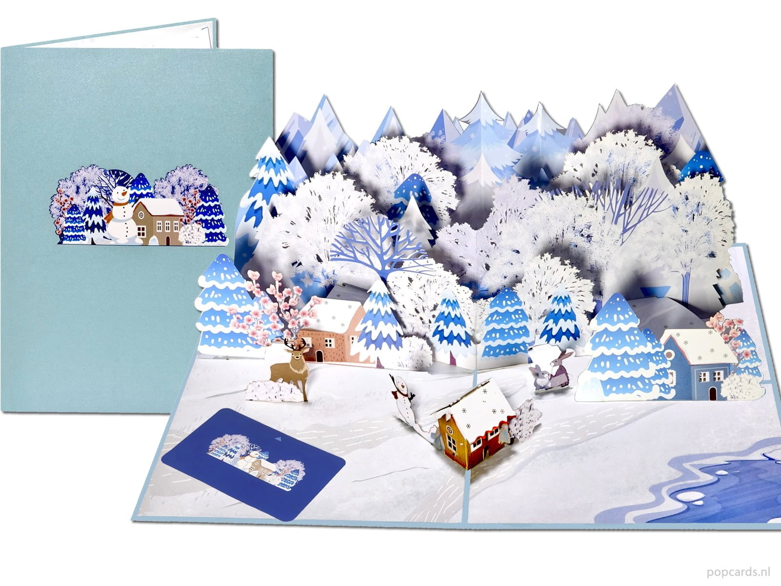Biglietti Di Natale Pop-up Lang Snowy Inspirations | Confezione Da 8 Con Buste | Biglietti 3D Con Glitter E Carta Goffrata | Auguri Speciali