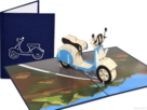 vespa kleur compilatie Vespa scooter pop-up 3D wenskaart Popcards popup cards – – Scooter Vespa Oldtimer Rome Milan City trip Italy In love Holiday couple couple greeting card 3d card