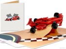 Oh!!! Biglietto d'auguri pop-up per auto sportive Autosport di Formula 1 Oh!!! Immagine del biglietto di auguri pop-up per auto sportive Autosport, auto da corsa di Formula 1