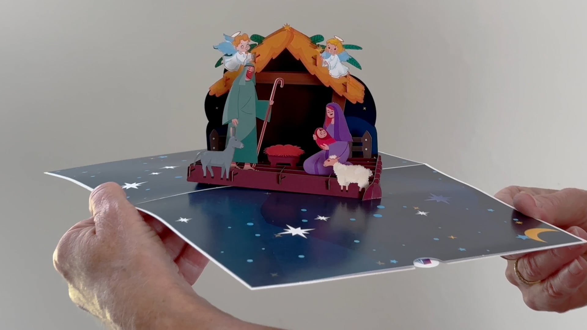 Carte De Noël Pop-up Crèche 3D – Carte Religieuse Faite Main Pour Un Cadeau Personnalisé
