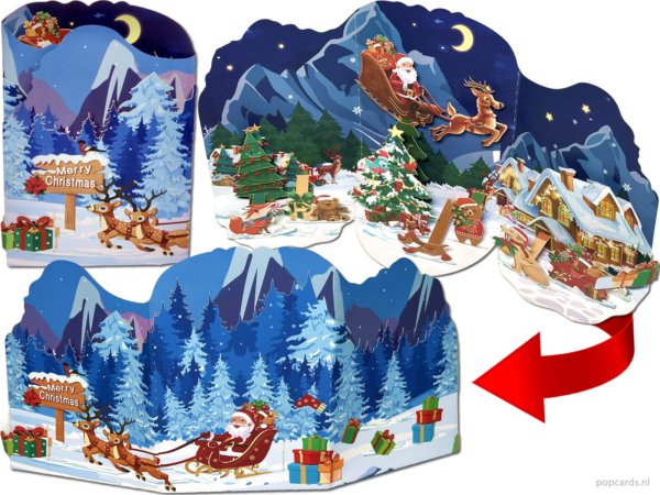 Popcards pop-up kaart – Pop-up Kerstkaart Drieluk kerst tafereel dieren tripod winterlandschap uitvouwkaart kerstman arreslee rendieren cadeautjes sneeuw bergen pop-up kaarten 3D wenskaart Popcards pop-up kaart – Pop-up Kerstkaart Drieluk kerst tafereel dieren tripod winterlandschap uitvouwkaart kerstman arreslee rendieren cadeautjes sneeuw bergen pop-up kaarten 3D wenskaart
