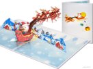 kerst kerstman rendieren slee compilatie Wauw! Super 3D Kerstkaart | Kerstman in arrenslee met 7 vliegende rendieren Popcards pop-up card – Pop-up Christmas card Merry Christmas Santa Claus with sleigh and reindeer gifts pop-up cards 3D greeting card