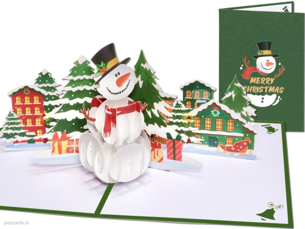 Popcards pop-up kaart – Pop-up Kerstkaart sneeuwpop kerstfeest dorp huizen sneeuw Merry Christmas pop-up kaarten 3D wenskaart Popcards pop-up kaart – Pop-up Kerstkaart sneeuwpop kerstfeest dorp huizen sneeuw Merry Christmas pop-up kaarten 3D wenskaart