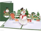 Popcards pop-up card – Pop-up Christmas card snowman Christmas village houses snow Merry Christmas pop-up cards 3D greeting card
