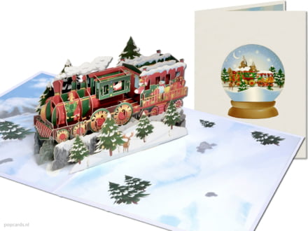 Tarjeta pop-up popcards – Tarjeta pop-up de Navidad tren Tren de Navidad Regalos de Papá Noel tarjetas pop-up tarjeta de felicitación 3D
