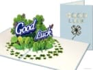 Popcards pop-up kaart – good luck klavertje vier 4 veel geluk pop-up kaarten 3D wenskaart