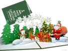 Popcards Pop-Up-Karte – Pop-Up-Weihnachtskarte Frohe Weihnachten, Weihnachtsmann, Weihnachtsbaum, Schlitten, Geschenke, Pop-Up-Karten, 3D-Grußkarte