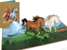 rennende paarden compilatie Wenskaart Galopperende Paarden in Prachtig Landschap pop-up kaart Popcards pop-up kaart – Rennen paarden in galop paard 3D wenskaart