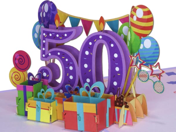 Popcards Pop-Up-Karte – 50 Jahre große Zahlen Geburtstag Jubiläum 3D-Grußkarte Popcards Pop-Up-Karte – 50 Jahre große Zahlen Geburtstag Jubiläum 3D-Grußkarte