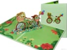 fiets groen compilatie Stoere Fiets vol met Bloemen en Ballonnen pop-up wenskaart Popcards pop-up kaart – Groene fiets met bloemen en mandje 3D wenskaart